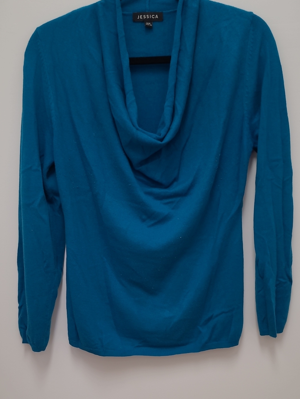 Jessica Teal Cowl Neck Long Sleeve Sweater